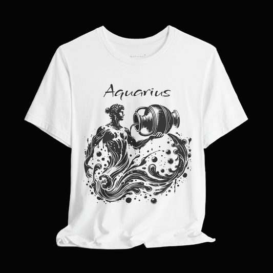 Aquarius Splash Black Unisex T-Shirt